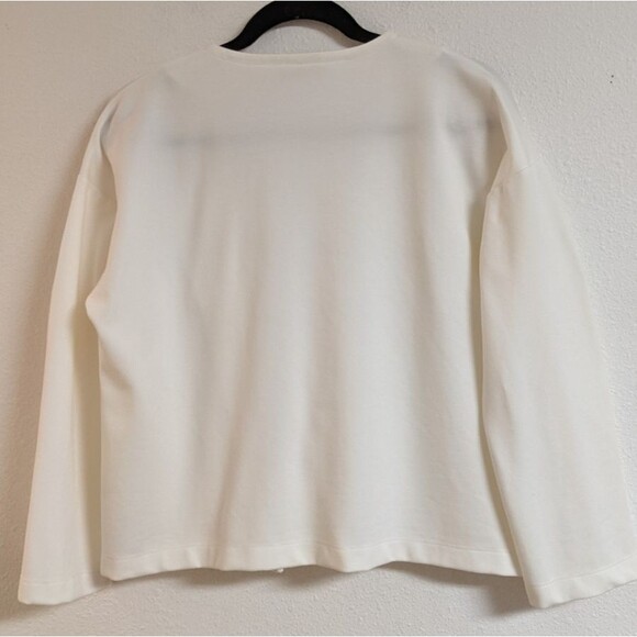 Wmn's EILEEN FISHER Full- Zip Ivory Moto Jacket w/ Side Pockets Small EXCELLENT! - Picture 4 of 15